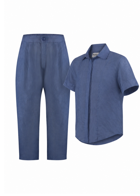 CONJUNTO IJUÍ | CAMISA E CALÇA AZUL ÍNDIGO